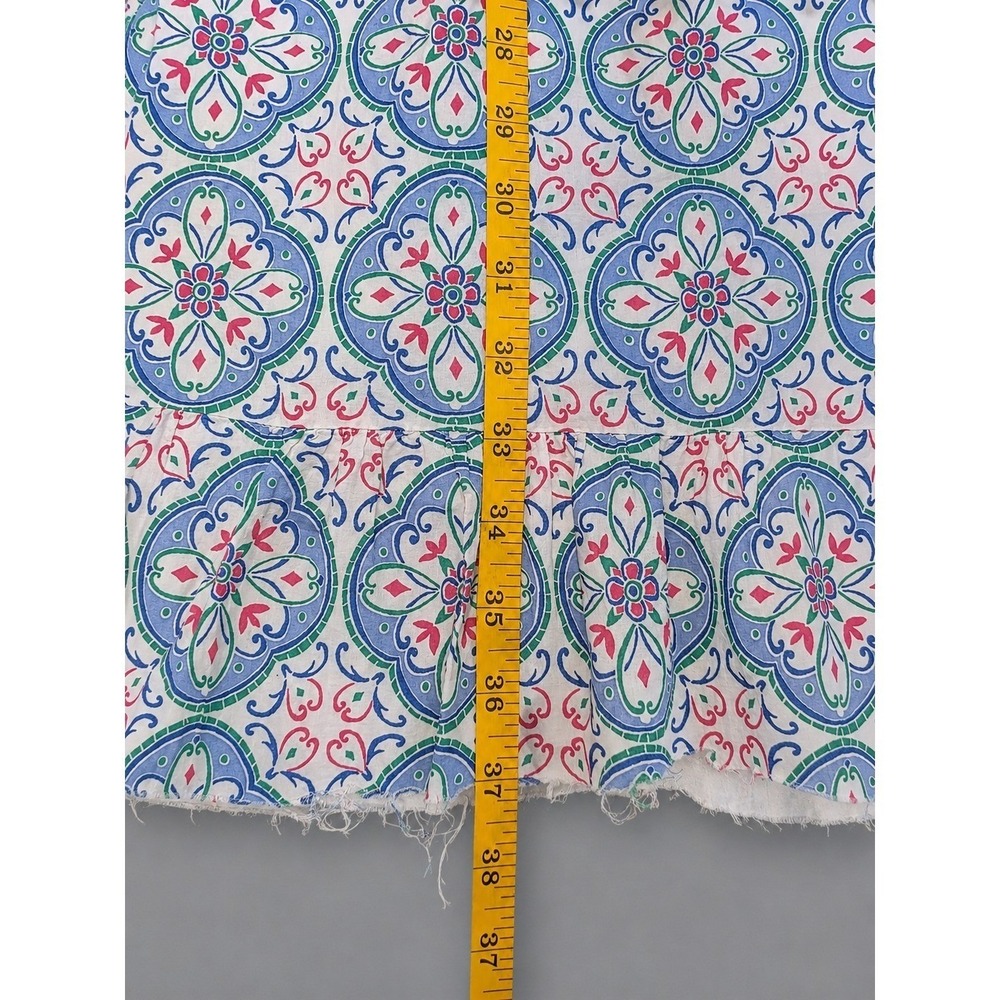 LOFT French Blue Tile Floral Smocked Midi Dress Petite 12P - Picture 3 of 3